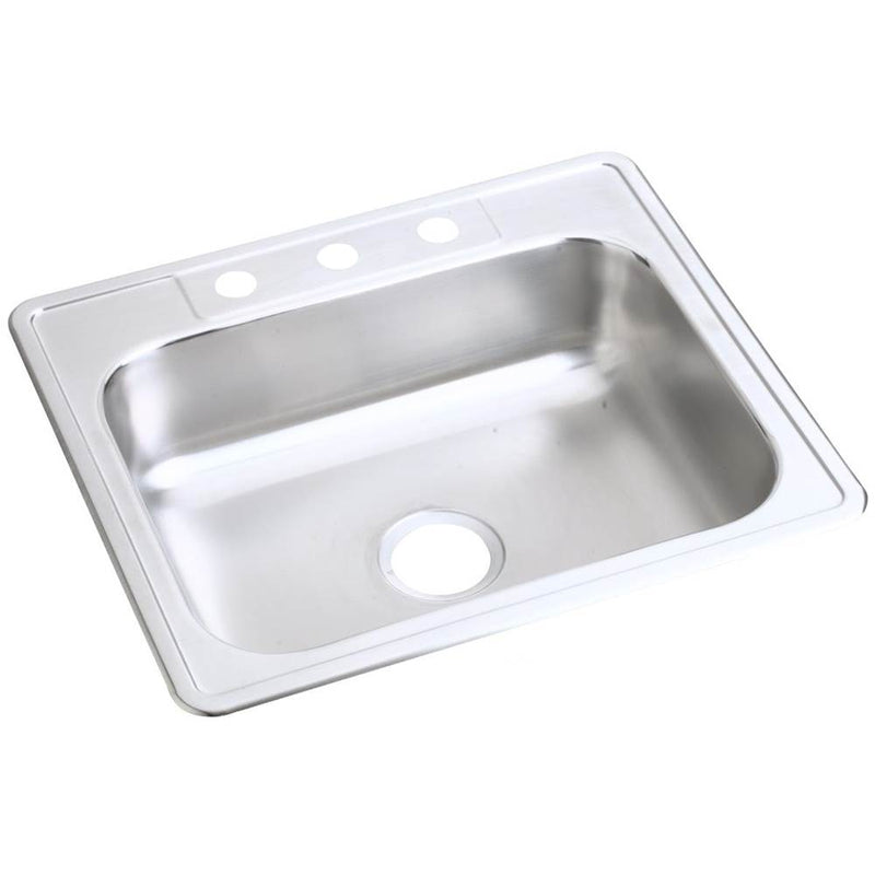 Elkay DW50125221 22 Gauge Stainless Steel 25" x 22" x 6.5625" Single Bowl Top Mount Kitchen Sink