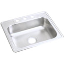 Elkay DW5012522MR2 22 Gauge Stainless Steel 25" x 22" x 6.5625" Single Bowl Top Mount Kitchen Sink