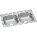 Elkay DW50233225 22 Gauge Stainless Steel 33" x 22" x 6.5625" Double Bowl Top Mount Kitchen Sink
