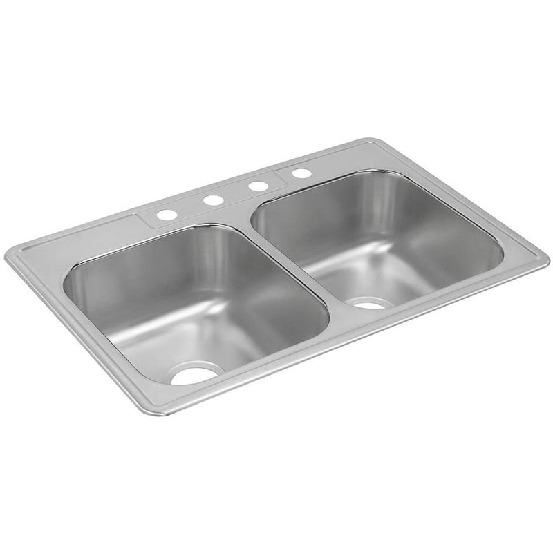 Elkay DXR33224 18 Gauge Stainless Steel 33" x 22" x 8.1875" Double Bowl Top Mount Kitchen Sink