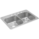 Elkay DXR3322MR2 18 Gauge Stainless Steel 33" x 22" x 8.1875" Double Bowl Top Mount Kitchen Sink