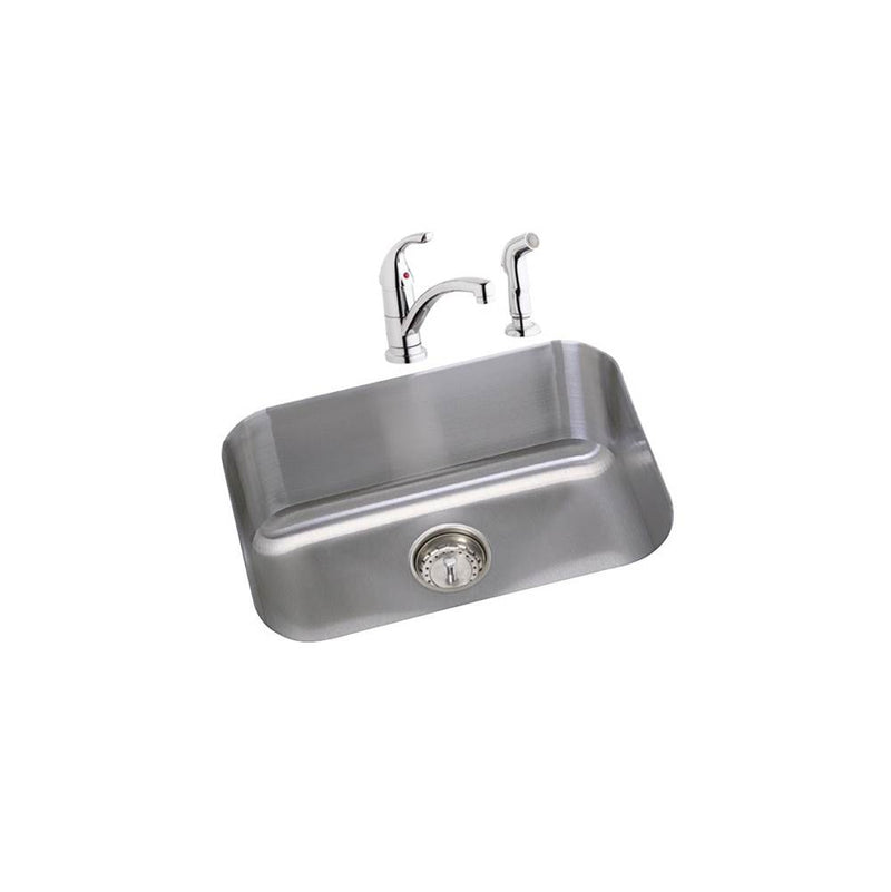 Elkay DXUH2115DF 18 Gauge Stainless Steel 23.5" x 18.25" x 8" Single Bowl Undermount Kitchen Sink Kit