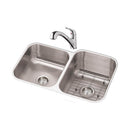 Elkay DXUH312010LDFBG 18 Gauge Stainless Steel 31.75" x 20.5" x 10" Double Bowl Undermount Kitchen Sink Kit