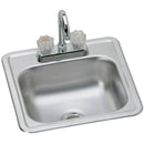Elkay KP211515C 23 Gauge Stainless Steel 15" x 15" x 5.125" Single Bowl Top Mount Bar/Prep Sink Kit