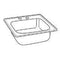 Elkay KW10115150 23 Gauge Stainless Steel 15" x 15" x 5.125" Single Bowl Top Mount Bar/Prep Sink
