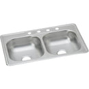 Elkay KW10233221 23 Gauge Stainless Steel 33" x 22" x 6.0625" Double Bowl Top Mount Kitchen Sink