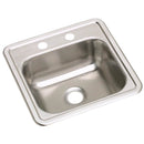 Elkay KW50115153 23 Gauge Stainless Steel 15" x 15" x 5.125" Single Bowl Top Mount Bar/Prep Sink