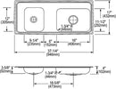 Elkay DRKADQ371740L4 18 Gauge Stainless Steel 37.25' x 17' x 4' Double Bowl Top Mount Sink