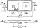 Elkay DRKADQ371740R4 18 Gauge Stainless Steel 37.25' x 17' x 4' Double Bowl Top Mount Sink