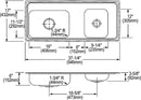 Elkay DRKADQ371760R4 18 Gauge Stainless Steel 37.25' x 17' x 6' Double Bowl Top Mount Sink