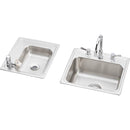 Elkay DRKR23417LC 18 Gauge Stainless Steel 34' x 17' x 7.625' Double Bowl Top Mount Sink Kit