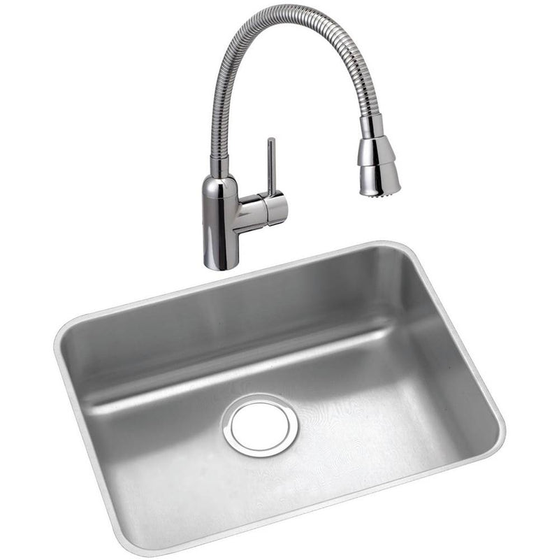 Elkay ELUH191610C 18 Gauge Stainless Steel 21.5' x 18.5' x 10' Single Bowl Undermount Kitchen Sink Kit