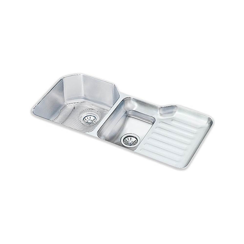 Elkay ELUH4221LDBG 18 Gauge Stainless Steel 41.5' x 20.5' x 9.5' Double Bowl Undermount Kitchen Sink Kit