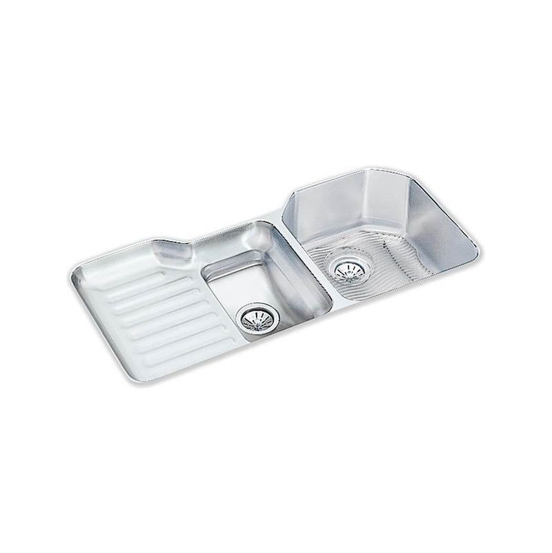Elkay ELUH4221RDBG 18 Gauge Stainless Steel 41.5' x 20.5' x 9.5' Double Bowl Undermount Kitchen Sink Kit