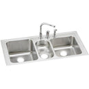 Elkay LGR4322C 18 Gauge Stainless Steel 43' x 22' x 10' Triple Bowl Top Mount Kitchen Sink Kit