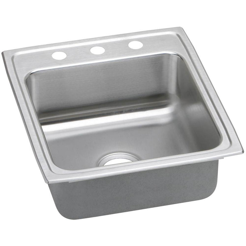 Elkay LRADQ2022552 18 Gauge Stainless Steel 19.5' x 22' x 5.5' Single Bowl Top Mount Kitchen Sink