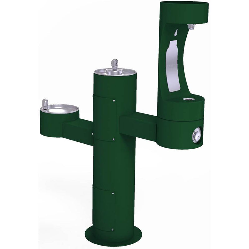 Elkay LK4430BF1MFRKEVG TRI-LEVEL PEDESTAL FTN W/MIDDLE BOTTLE FILLER, ADA, FR,EVG