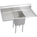 Elkay E1C20X20-2-20X Economy Scullery Sink, 1-Compartment 12" Deep Bowl, 20" Left & Right Drainboards, 60 (L) X 25.75 (W) X 46.75 (H) Over All