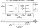 Elkay D66294 18 Gauge Stainless Steel 66' x 25' x 7.5' Double Bowl Custom Sinks + Countertops Kitchen Sink