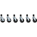 Elkay CT-19-6 Stem Caster, 4", swivel, Set of 6, 2 each Locking
