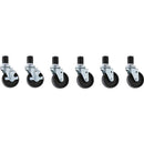 Elkay CT-75 Casters, heavy duty, 5" tall, 2 each locking, set of 6