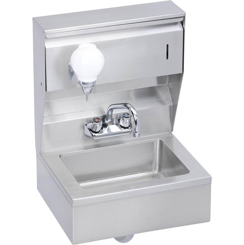 Elkay EHS-18-TSX Economy Hand Sink, Featuring Soap and Towel Dispenser, Skirt and P-Trap, 18 (L) X 14.5 (W) X 22.375 (H) Over All