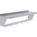 Elkay SLW-S-48X Standard Wall Mounted  Shelf with Pot Rack, 48 (L) X 12 (W) X 10 (H) Over All