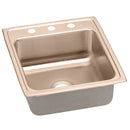 Elkay DLR2022102-CU 18 Gauge CuVerro Antimicrobial Copper 19.5' x 22' x 10.125' Single Bowl Top Mount Sink