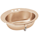 Elkay LLVR19160-CU 18 Gauge CuVerro Antimicrobial Copper 19.625' x 16.6875' x 6' Single Bowl Top Mount Bathroom Sink