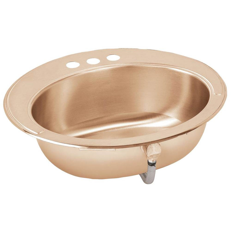 Elkay LLVR1916CS3-CU 18 Gauge CuVerro antimicrobial copper 19.625' x 16.6875' x 6' Single Bowl Top Mount Bathroom Sink