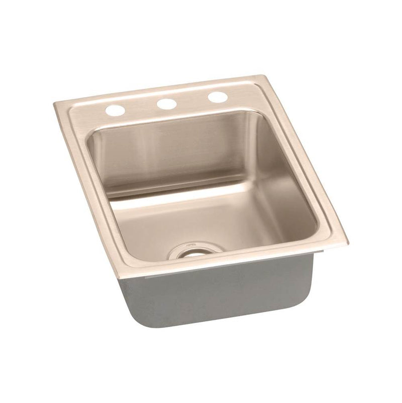 Elkay LR1722OS4-CU 18 Gauge CuVerro antimicrobial copper 17' x 22' x 7.625' Single Bowl Top Mount Sink