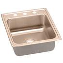 Elkay LR20222-CU 18 Gauge CuVerro antimicrobial copper 19.5' x 22' x 7.625' Single Bowl Top Mount Sink