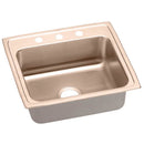 Elkay LR22191-CU 18 Gauge CuVerro antimicrobial copper 22' x 19.5' x 7.625' Single Bowl Top Mount Sink
