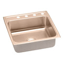 Elkay LR22221-CU 18 Gauge CuVerro antimicrobial copper 22' x 22' x 7.625' Single Bowl Top Mount Sink