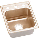 Elkay LRAD1316500-CU 18 Gauge CuVerro Antimicrobial Copper 13' x 16' x 5' Single Bowl Top Mount Sink