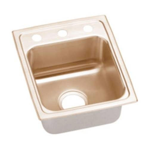 Elkay LRAD1316600-CU 18 Gauge CuVerro Antimicrobial Copper 13' x 16' x 6' Single Bowl Top Mount Sink