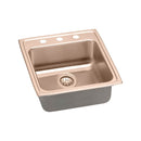 Elkay LRAD2022450-CU 18 Gauge CuVerro Antimicrobial Copper 19.5' x 22' x 4.5' Single Bowl Top Mount Sink