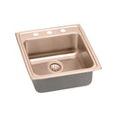 Elkay LRAD2022500-CU 18 Gauge CuVerro Antimicrobial Copper 19.5' x 22' x 5' Single Bowl Top Mount Sink