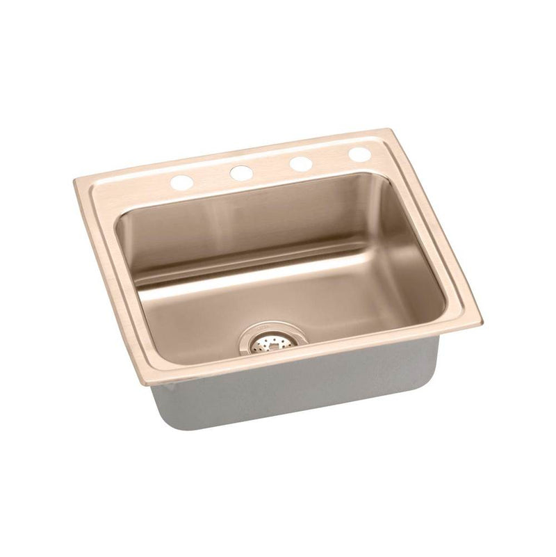 Elkay LRAD221940MR2-CU 18 Gauge CuVerro antimicrobial copper 22' x 19.5' x 4' Single Bowl Top Mount Sink