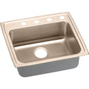 Elkay LRAD2521400-CU 18 Gauge CuVerro Antimicrobial Copper 25' x 21.25' x 4' Single Bowl Top Mount Sink