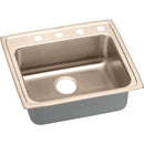 Elkay LRAD2521404-CU 18 Gauge CuVerro antimicrobial copper 25' x 21.25' x 4' Single Bowl Top Mount Sink
