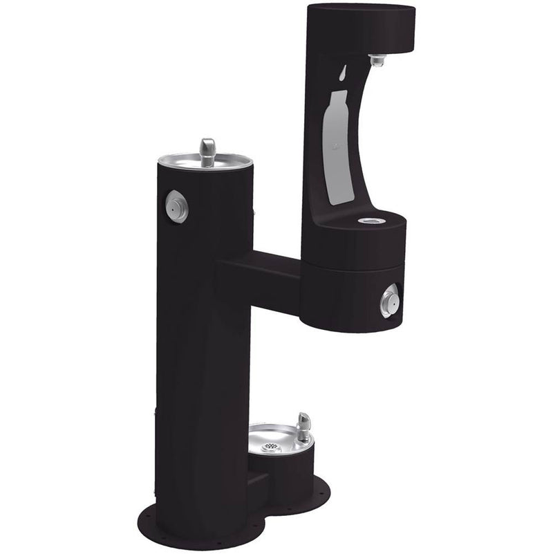 Elkay LK4420BF1LDBBLK BI-LEVEL PEDESTAL FTN W/LOWER BF & DOG BOWL, ADA , BLK