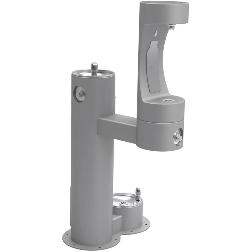 Elkay LK4420BF1LDBGRY BI-LEVEL PEDESTAL FTN W/LOWER BF & DOG BOWL, ADA , GRY