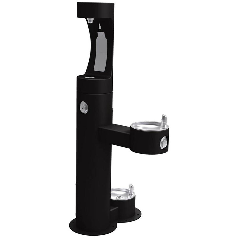 Elkay LK4420BF1UDBBLK BI-LEVEL PEDESTAL FTN W/UPPER BF & DOG BOWL, ADA , BLK