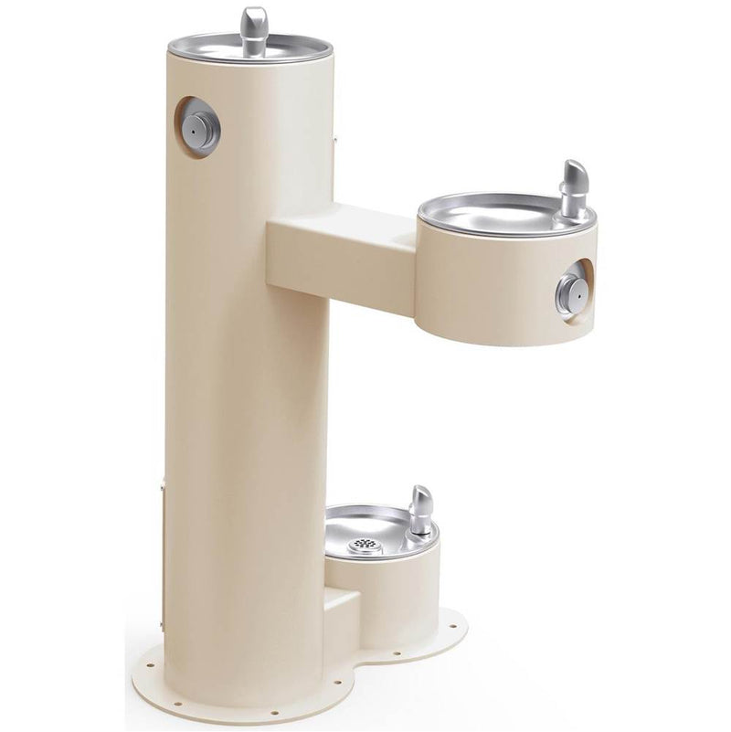Elkay LK4420DBFRKBGE BI-LEVEL PEDESTAL FTN, ADA W/DOG BOWL, FR, BGE