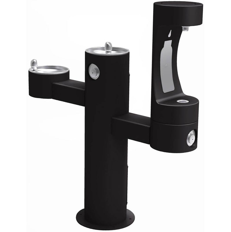 Elkay LK4430BF1LBLK TRI-LEVEL PEDESTAL FTN W/LOWER BOTTLE FILLER, ADA, BLK