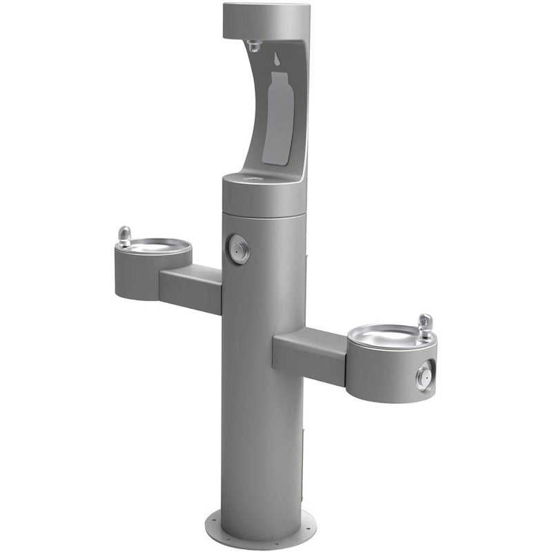 Elkay LK4430BF1UGRY TRI-LEVEL PEDESTAL FTN W/UPPER BOTTLE FILLER, ADA , GRY