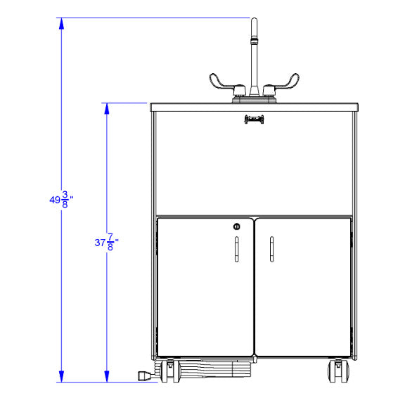 Jonti-Craft 1382JC, 38" Non-Heated Unit, Cold Water Only, Adult Height Portable Sink