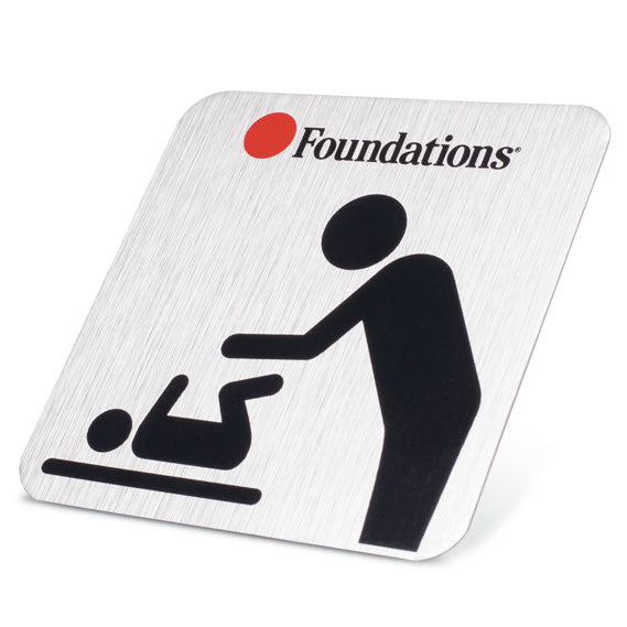 Foundations Foundations Wall Plate/Door Sign, Silver - E025-PLATE-FD