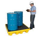 UltraTech Spill Pallet P4, Nestable Model, With Drain, Yellow - 1231